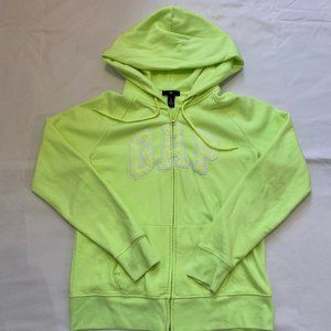 GAP Neon Yellow Zip-Up Hoodie Size Medium